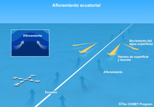 Representación conceptual del afloramiento ecuatorial