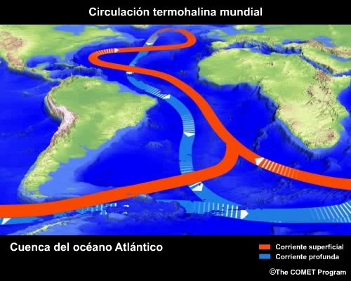 Conceptual image 
                                    showing Atlantic Ocean Basin View thermohaline circulation