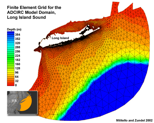 Finite Element Grid for ADCIRC Model Domain, Long Island Sound