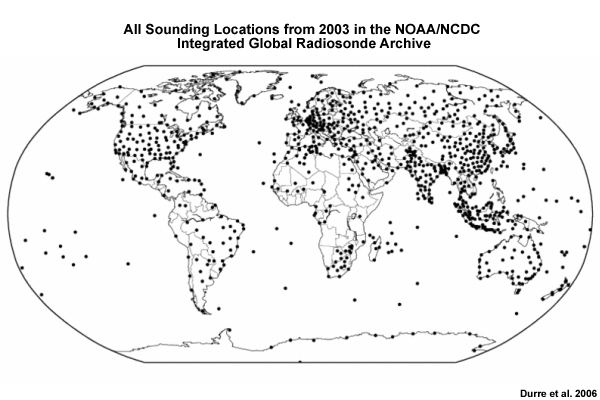 All Sounding Locations from 2003 in the NOAA/NCDC Integrated Global Radiosonde Archive