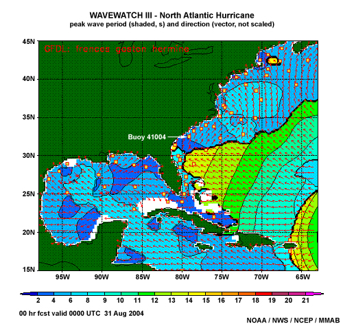 NAH 2D model plot, 20040831 valid 00Z