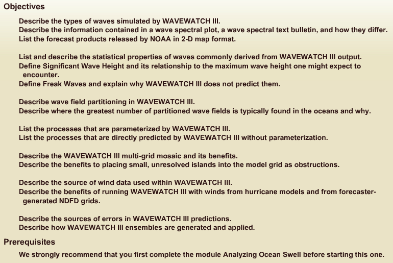 Objectives for lesson Wave Watch 3