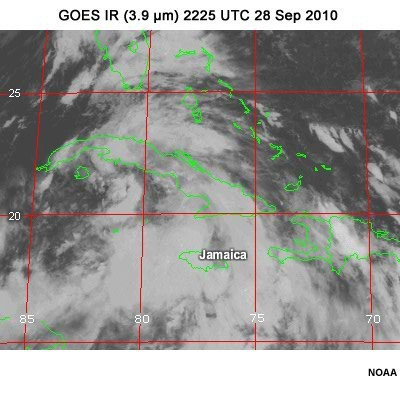 Animation of satellite IR images of developing tropical depression 16 during 28 -29 September 2010.
