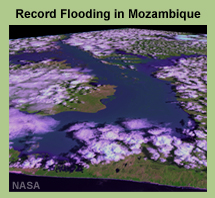 One of a series of images showing extreme weather events around the world; this one shows flooding in Mozambique in 2000, which devastated the country for years