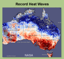 One of a series of images showing extreme weather events around the world; this one record heat waves in Australia