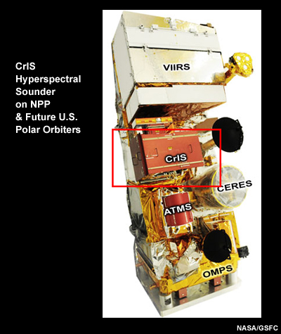 Image of the CrIS Hyperspectral Sounder on NPP & Future U.S. Polar Orbiters