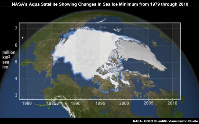Animation showing changes in sea ice from NASA's Aqua satellite from 1979 through 2010