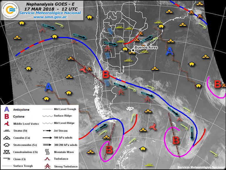 A nephanalysis valid 1200 UTC on 17 March 2018.