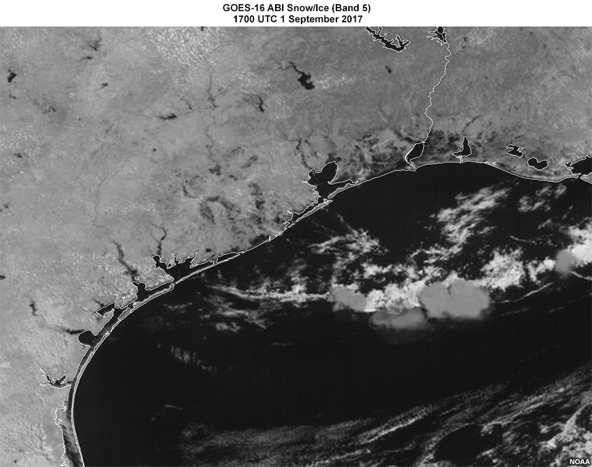 GOES-16 ABI Snow/Ice (Band 5) 1700 UTC 1 September 2017


