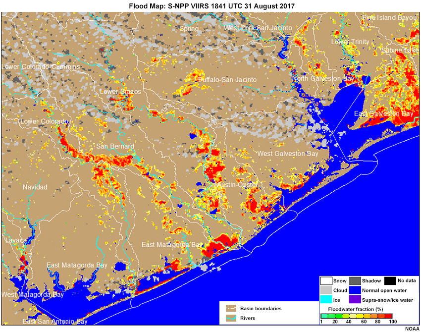 Flood Map: S-NPP VIIRS 1841 UTC 31 August 2017