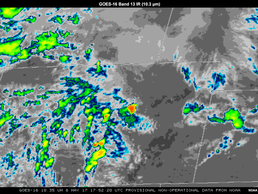 GOES-16 Band 13 IR (10.3 µm) at 1752Z on 8 May 2017