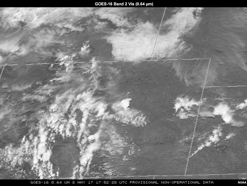 GOES-16 Band 2 Vis (0.64 µm) at 1752Z on 8 May 2017