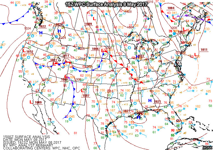 NOAA WPC Surface Analysis for 15Z
