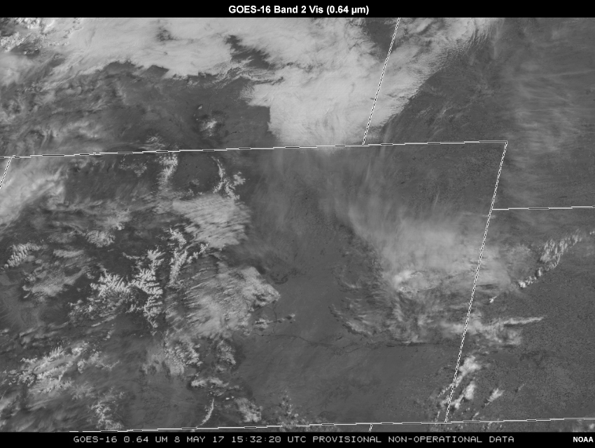 GOES-16 Band 2 Vis (0.64 µm) 