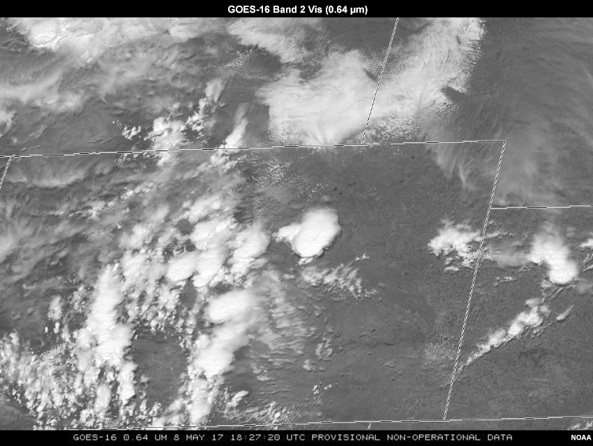GOES-16 Band 2 Vis (0.64 µm) 