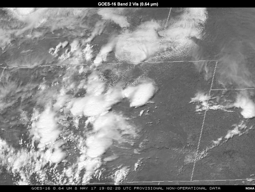 GOES-16 Band 2 Vis (0.64 µm) 