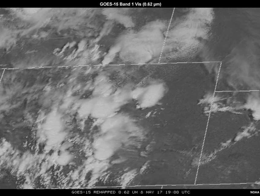 GOES-15 Band 1 Vis (0.62 µm) 