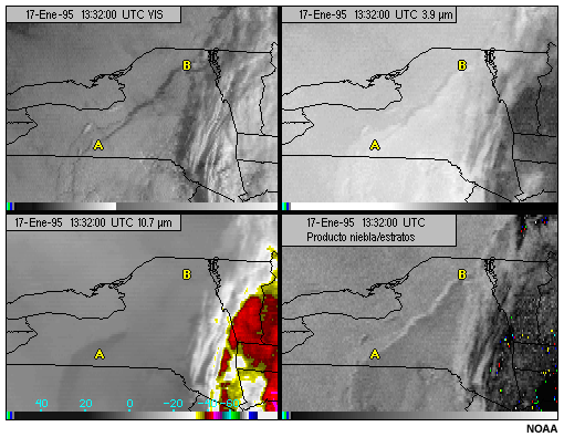 Esta imagen muestra estratos en el canal de la ventana infrarroja de onda larga de 10,7 micrmetros del GOES-8