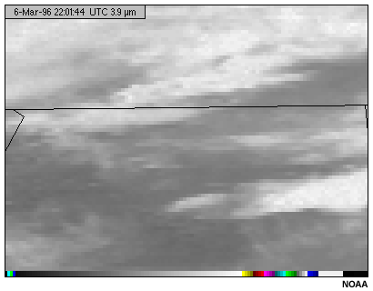 Esta imagen muestra cumulonimbos en el canal visible del GOES-8