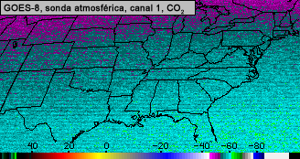 Canal 1 de dióxido de carbono de la sonda atmosférica del GOES