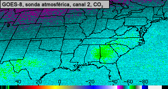 Canal 2 de dióxido de carbono de la sonda atmosférica del GOES