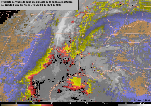 GOES-8 water vapor imagery animation