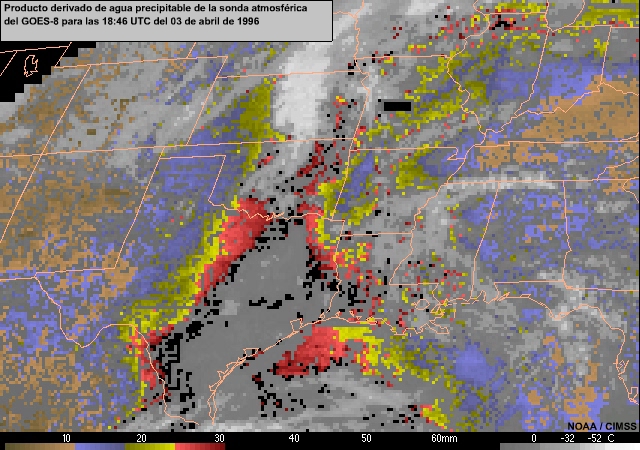 GOES-8 water vapor imagery animation