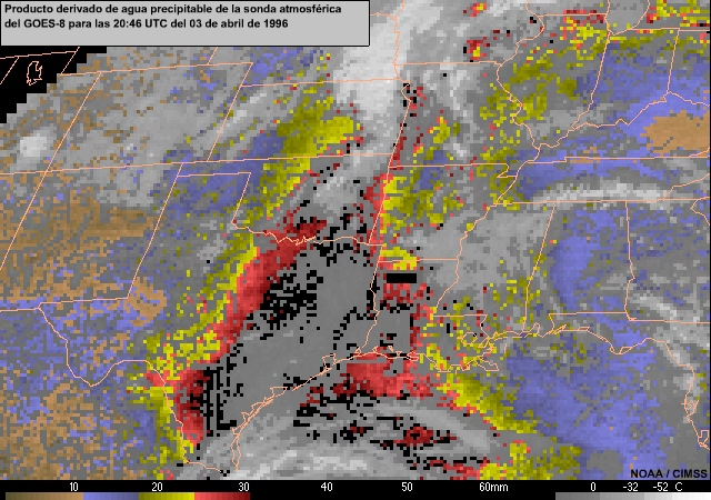 GOES-8 water vapor imagery animation