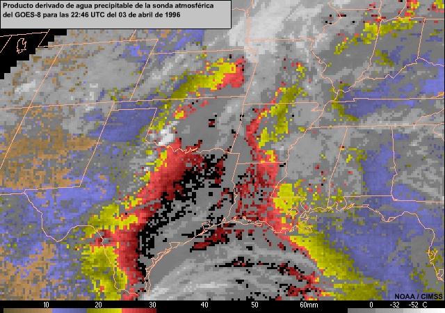GOES-8 water vapor imagery animation