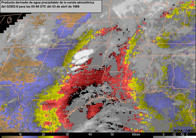 GOES-8 water vapor imagery animation