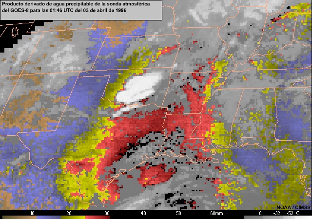 GOES-8 water vapor imagery animation