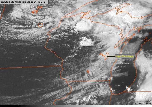 GOES-8 visible channel imagery animation