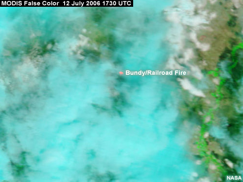 MODIS False Color Image, 12 July 2006 1730 UTC