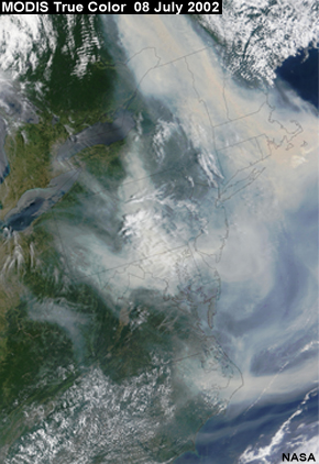 MODIS True Color Image, 08 July 2002