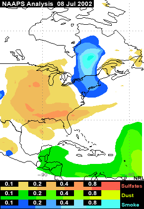 NAAPS Analysis, 08 July 2002