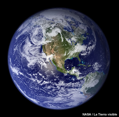 La Tierra vista desde el espacio.