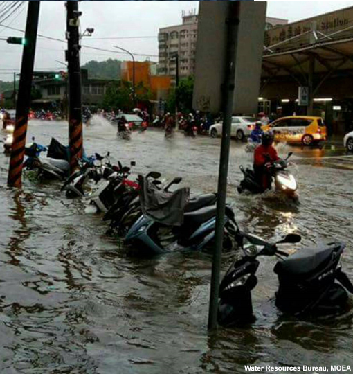 Flooding due to a Mei-Yu front event on June 1, 2017.