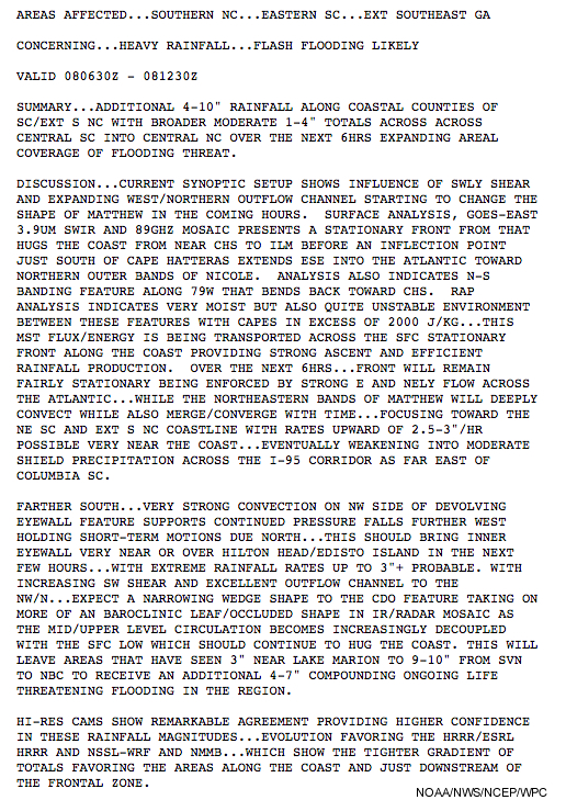 Mesoscale precipitation discussion, issued at 2:29 pm EDT on October 8, 2016. 