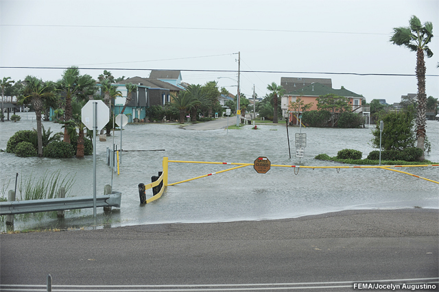 Inundación en Galveston, Texas, provocada por el huracán Ike (2008).