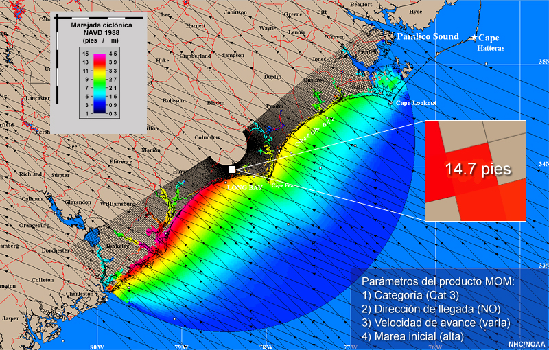 MOM para tormentas que avanzan hacia el NO
