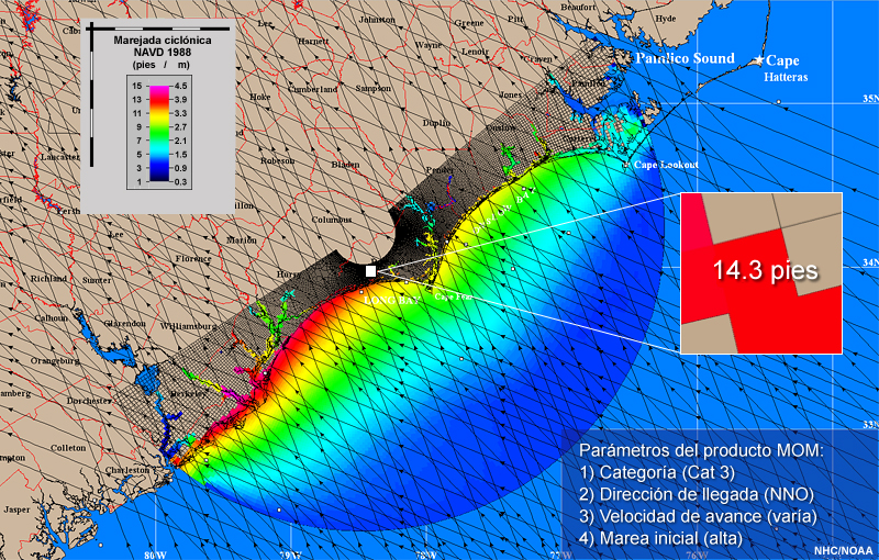 MOM para tormentas que avanzan hacia el NNO