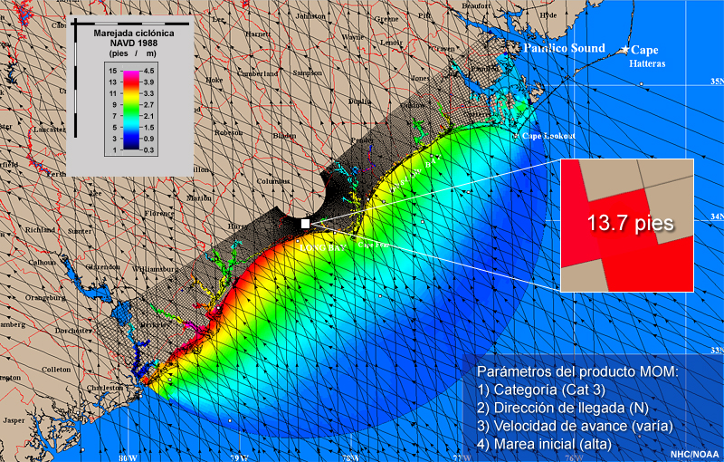 MOM para tormentas que avanzan hacia el N