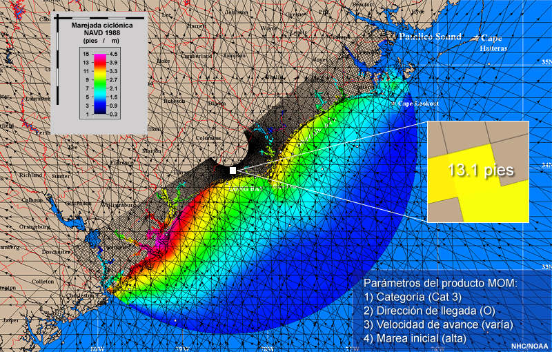 MOM para tormentas que avanzan hacia el O
