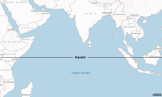 Map of Indian Ocean basin, where case study takes place.