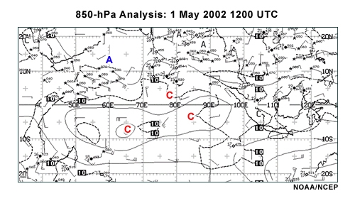 Data loop of 850hPa Analysis forecasts