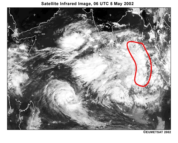 Data loop of IR satellite imagery