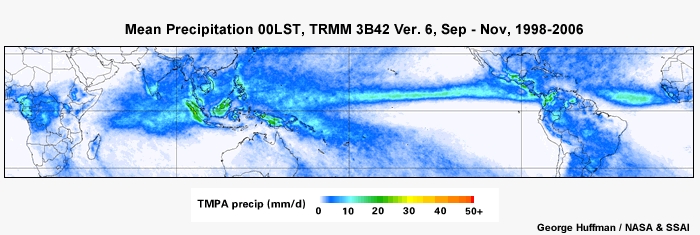 Mean Precip 00LST, TRMM Sep - Nov, 1998-2006
