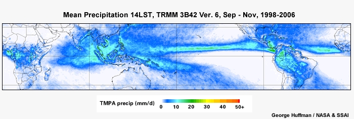 Mean Precip 14LST, TRMM Sep - Nov, 1998-2006