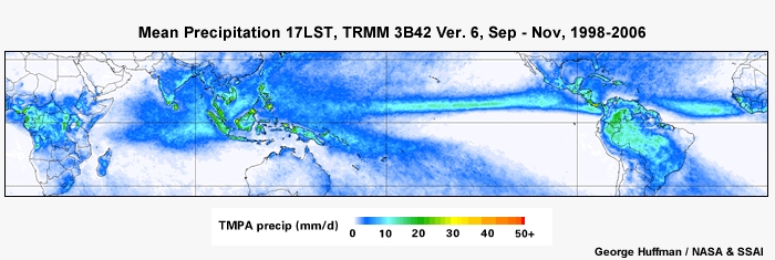 Mean Precip 17LST, TRMM Sep - Nov, 1998-2006