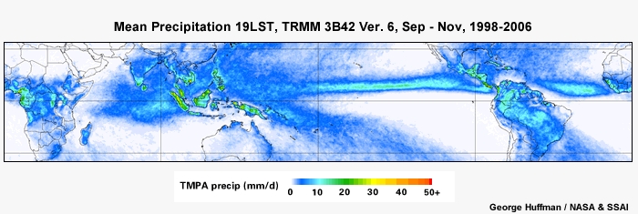 Mean Precip 19LST, TRMM Sep - Nov, 1998-2006
